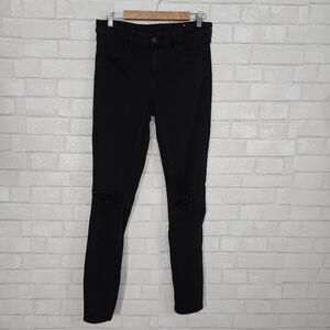 AEO black x-long distressed jeggings